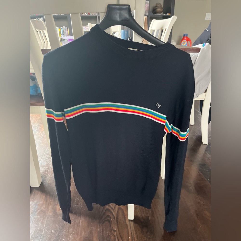 Vintage black and rainbow 89’s OP Sweater